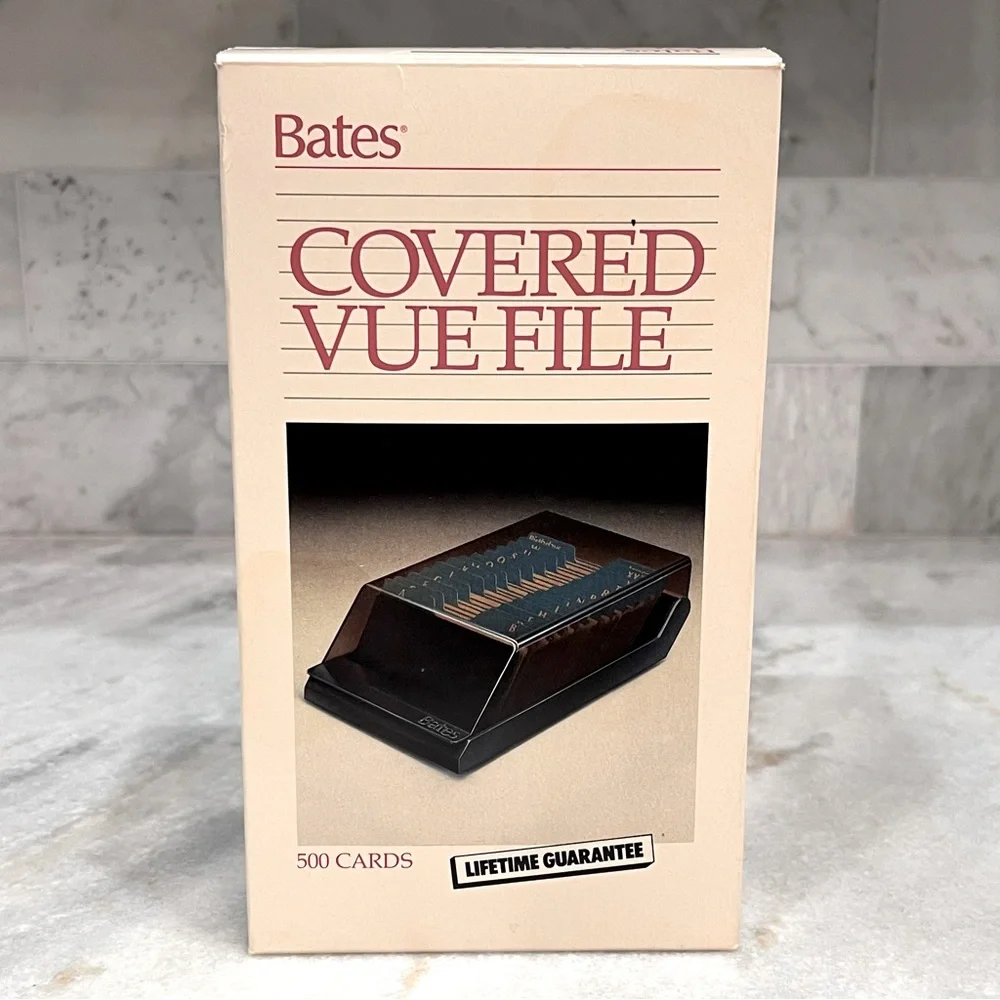 VINTAGE Bates Covered Vue File IN ORIGINAL BOX
